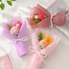 Presentes de Flores Artificiais, Flores Eternas, Mini Buquês, Rosas de Tricô, Flores Pom-pom, Acessórios Decorativos, Atacado Transfronteiriço
