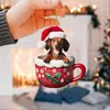 Nuevos Adornos Colgantes Decorativos Transfronterizos, Árbol de Navidad Festivo, Perro de Acrílico Plano Lindo, Adornos de Navidad