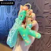 Chaveiro Criativo de Letra com Óleo e Bolinhas Coloridas Flutuantes Delicadas, Adequado para Meninas, Argola de Chaveiro de Bolsa de Casal