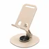 Venta directa de fábrica soporte metálico para teléfono con logo personalizable, plegable, portátil, giratorio, soporte de escritorio para teléfono para personas perezosas