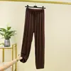 Calças Casuais de Modal Confortáveis e Fluídas para Mulheres, Calças Jogger de Cor Sólida Finas para o Verão, Calças Harem Largas Cropped