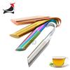 En stock tubo de acero inoxidable 304 compartimento para té infusor de té colgante embudo tipo compartimento para té filtro de té con mango colador de té