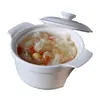 Tazón de sopa de huevo al vapor al por mayor con doble oreja y tapa resistente a altas temperaturas, tazón de sopa de cerámica para el hogar, olla de estofado, Niños Bebé cocción al vapor de agua para bebé