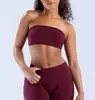 Sujetador Deportivo Sin Costuras Transfronterizo Europeo y Americano Dfyne con Doble Tirante Fino, Hermoso Diseño Espalda Descubierta, Top de Yoga sin Tirantes