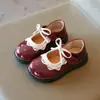 Zapatos de Cuero para Niñas Estilo Nuevo Primavera y Otoño Estilo Coreano Lazo Zapatos de Princesa para Niñita Suela Blanda Zapatos Individuales Zapatos para Actuación de Baile