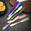 Acero Inoxidable 3 en 1 Cuchillo para Mantequilla Cuchillo para Queso Espátula para Mantequilla Rascador de Mermelada para Pan Espátula para Crema