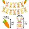 Banderines Decorativos para Fiesta de Pascua Transfronterizos, Adornos Colgantes de Panal de Conejo 3D, Banderines y Guirnaldas de Conejito de Pascua
