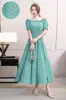 Vestido de Algodão e Seda Transfronteiriço Ombro a Ombro para Mulheres, Vestido de Verão, Vestido Boêmio para Férias na Ilha, Vestido de Praia