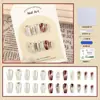 Uñas postizas de alta gama de 24 piezas, populares en línea, estilo puro y deseable, realza el cutis, uñas artificiales hechas a mano