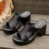Amazon Produtos em Destaque Sandálias de Salto Alto Transfronteiriças 2026 Novo Estilo Outdoor Salto Grosso Verão Tamanho Grande Chinelos Femininos Wish