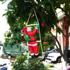 Figura de Santa Claus transfronteriza Decoración navideña escalando escalera y cuerda Santa Claus Decoración navideña Adorno colgante para ventana