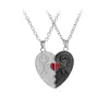 Collar de empalme de pareja de Stickman de amor transfronterizo, llavero magnético con forma de corazón de moda, colgante para bolso