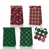 Bolsa de papel kraft con diseño de copos de nieve, diseño navideño, color rojo y verde, LB335