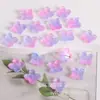Flor Miniatura de Cinco Pétalos con Bordes Esmaltados, Base de Flor de Ciruelo Hecha a Mano 3D para Accesorios de Collares y Pulseras