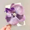 Didy No Tiene Miedo del Mismo Pasador Verde de Phalaenopsis Flor Lateral Flor Artificial Tocado Accesorios para el Cabello de Viaje a la Costa