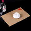 Individual de Mesa Cuadrado Minimalista Negro Antideslizante Impermeable Aislamiento Térmico Estilo Japonés Teslin PVC Individual de Mesa Mantel Individual Protector de Plato Posavasos