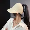 Zhao Lusi mismo sombrero de pescador mujer 2024 primavera y verano protección solar protección UV sombrero para el sol sombrero de sol negro liso