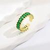 Anillo Coreano Transfronterizo 2026 Nuevo Ajustable Verde Hierba en Forma de Corazón para Mujer, Anillo Versátil de Gama Alta de Nicho al por Mayor