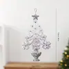 2026 Novo Ornamento de Árvore de Natal de Rena de Floco de Neve Semi-Transparente Prata Pingente de Presente de Natal Acrílico