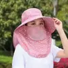 Sombrero de Protección Solar para Mujer, Nuevo Sombrero de Verano, Sombrero de Sol que Cubre la Cara, Mascarilla Facial, Sombrero Fresco, Anti-UV, Para Recoger Té, Sombrero de Sol para Ciclismo