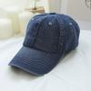 Estilo coreano primavera e outono lavado Denim monocromático boné de beisebol proteção solar masculina e feminina chapéu de sol placa de luz aba curva cap tide