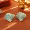 Pendientes plisados irregulares de turquesa estilo europeo y americano, moda de alta gama, lujo ligero, pendientes elegantes, accesorios de diseño de nicho