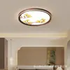 Lámpara de Dormitorio Principal Estética Estilo Canción, Lámpara de Techo Nueva Estilo Chino Color Nogal, Lámpara Acogedora Retro Vintage para Habitación Infantil
