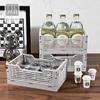 Cesta de almacenamiento plegable portátil con patrón romano, multifuncional, para el hogar, con marco organizador de escritorio, apilable, para frutas y verduras