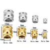 Contas de aço inoxidável com furo grande, contas de retenção de cor a vácuo 18K, pulseira de corda de couro DIY, contas para passar por furo, acessórios, suprimentos