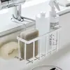 Fregadero multifuncional que ahorra espacio, almacenamiento para grifo, escurridor de esponja para cocina, estante de almacenamiento para artículos de limpieza