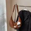 Bolsa Grande para Empanadas para Mujer 2025 Otoño Nuevo Bolso Cruzado Simple Estilo Extranjero Bolso para Viajar Bolso Casual de Media Luna