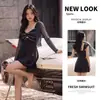 2026 Novo Maiô Estilo Saia Dividida Feminino Peça Dupla Camisa com Proteção Solar Cobertura Conservadora Roupa de Banho Emagrecedora Maiô Feminino