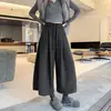 Pantalones de Lana de Nueve Puntos para Mujer 2026 Otoño Invierno Engrosados Petite Pierna Ancha Sueltos Engrosados Cachemir Sintético Casual Perezoso Pantalones de Mujer