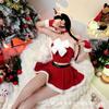 Lencería Sexy de Navidad Otoño e Invierno con Medio Azúcar, Estilo Gravity Bow, para Mostrar Pechos Pequeños y Trasero Grande, Falda de Conejita B55