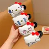 Nuevo lazo de gatito de peluche, linda horquilla con forma de corazón para niña, flequillo lateral, pinza de pico de pato, pinza para la cabeza en la parte posterior