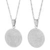 Marca da moda personalizada aço inoxidável padre fé pingente redondo joia retro masculino titânio aço colar atacado feminino
