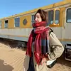 Bufanda Para Mujer Otoño e Invierno Cachemir Estilo Coreano Cálida Engrosada Chal Oversize Capa Exterior Bufanda de Doble Uso Bufanda