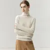 100% cashmere puro caimento justo gola alta versátil manga longa camada base suéter quente malha