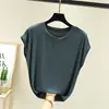 Nova Camiseta de Verão 2025 Sem Mangas para Mulheres, Camisa Básica Versátil de Modal, Camada Interna Fina, Top de Cor Pura Tamanho Grande