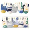 Calcetines de Estudiante para Niños y Niñas de Invierno y Otoño con Ratones de Seis Dedos, Calcetines de Media Caña para Niños, Calcetines de Algodón para Niños Absorbentes de Sudor y Cálidos, Algodón Grueso de Dibujos Animados