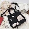 Bolsa de Ombro Grande de Cor Colorida Estilo Ulzzang Coreano Estilo Academia Estilo Mori Vintage Artístico Versátil para Meninas Estudantes