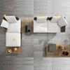 Sofá nórdico para exterior, combinación de villa, silla de ratán para ocio, mesa de centro de madera maciza, muebles de muestra para jardín, patio y habitación
