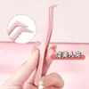 Pinzas Jonbos Antiadherentes para Pestañas Postizas Pinza de Pico de Águila para Extensiones Pinza de Pluma Dorada Asistente de Maquillaje para Artista de Pestañas