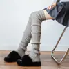 Pierneras de Punto Largas Estilo Japonés para Mujer de Primavera y Otoño, Color Sólido, Longitud Extendida, Cálidas, Lolita, Hasta la Rodilla, Calcetines Arrugados, JK, Pierneras Spicy Girl