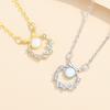 Collar de Corona Estilo Coreano Estilo Fresco para Mujer Plata S925 Lazo Flor Collar de Flores Diseño Nicho Cadena Clavicular