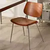 Silla de comedor retro nórdica para sala de estar del hogar, silla con respaldo de madera maciza, silla de diseño para reuniones, mesa y sillas de comedor vintage para cafetería