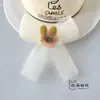 Orelhas de Coelho de Tule Enrugado Estilo Fada com Laço de Tecido com Contas Acessórios DIY para Bolsa Sapato Flor Chapéu Acessórios para Roupa