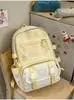 Mochila Anime Estilo Japonês com Bolinhas Doces para Meninas do Ensino Fundamental e Médio para Aula, Biblioteca e Estudo