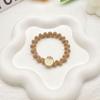 Anillo para el cabello con cuerda elástica de color fresa y curry para mujer, bola para el cabello, nuevo, audaz y moderno, anillo de cuero simple, accesorio para el cabello