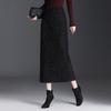 Falda de Seda Brillante Estilo Chanel Cintura Alta Nueva 2025 Media Longitud Moda Primavera y Otoño Adelgazante Abertura Paso Cadera